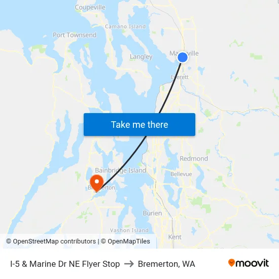 I-5 & Marine Dr NE Flyer Stop to Bremerton, WA map