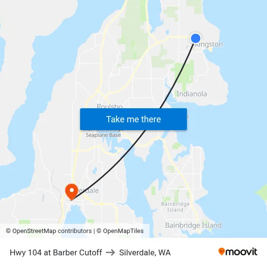 Hwy 104 at Barber Cutoff to Silverdale, WA map