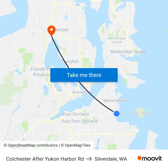 Colchester After Yukon Harbor Rd to Silverdale, WA map
