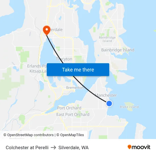 Colchester at Perelli to Silverdale, WA map