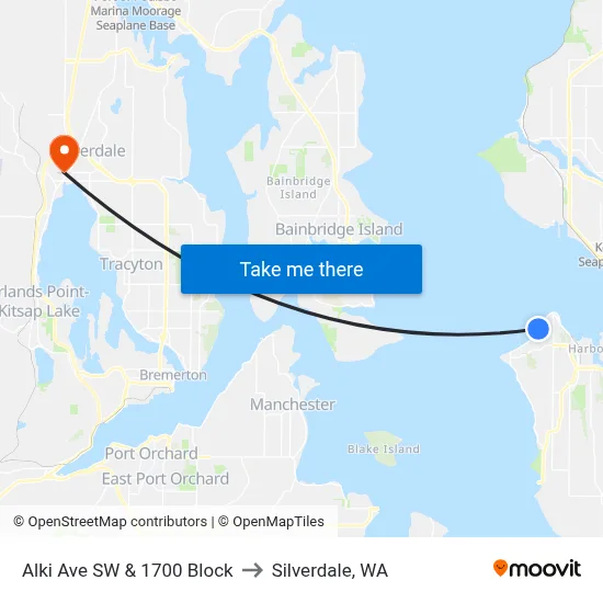 Alki Ave SW & 1700 Block to Silverdale, WA map