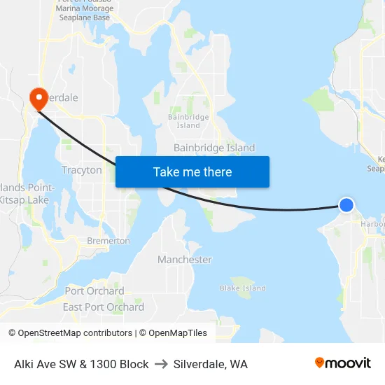 Alki Ave SW & 1300 Block to Silverdale, WA map