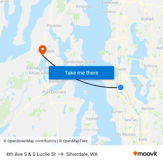 4th Ave S & S Lucile St to Silverdale, WA map
