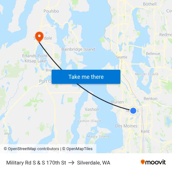 Military Rd S & S 170th St to Silverdale, WA map