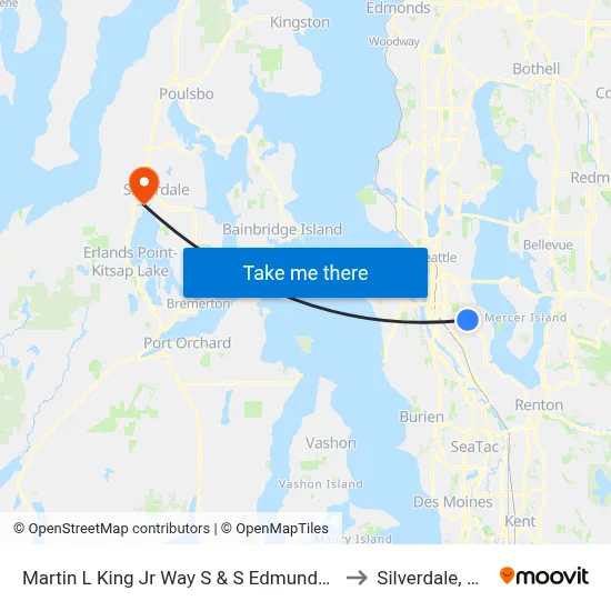 Martin L King Jr Way S & S Edmunds St to Silverdale, WA map