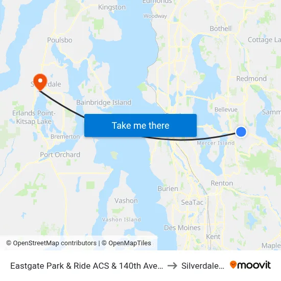 Eastgate Park & Ride ACS & 140th Ave SE - Bay 2 to Silverdale, WA map