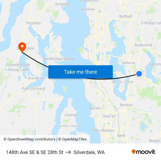 148th Ave SE & SE 28th St to Silverdale, WA map