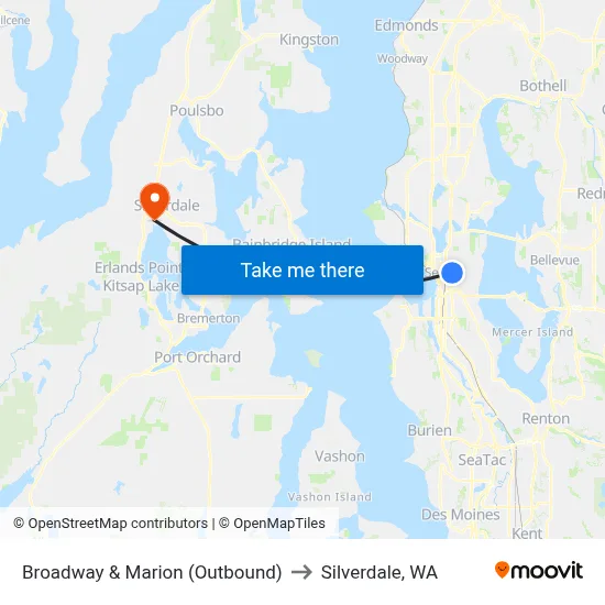 Broadway & Marion (Outbound) to Silverdale, WA map