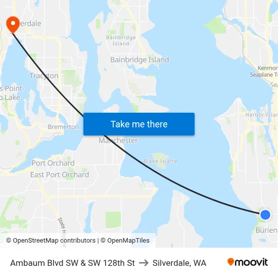 Ambaum Blvd SW & SW 128th St to Silverdale, WA map