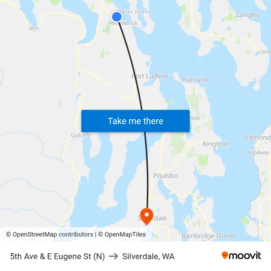 5th Ave & E Eugene St (N) to Silverdale, WA map