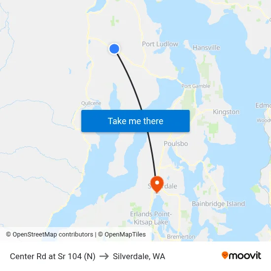 Center Rd at Sr 104 (N) to Silverdale, WA map