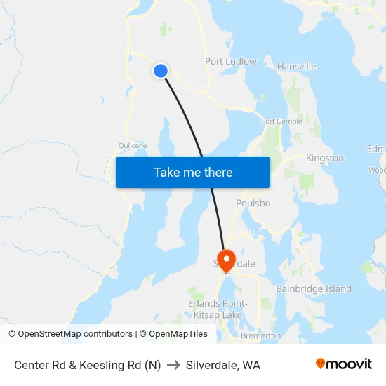 Center Rd & Keesling Rd (N) to Silverdale, WA map