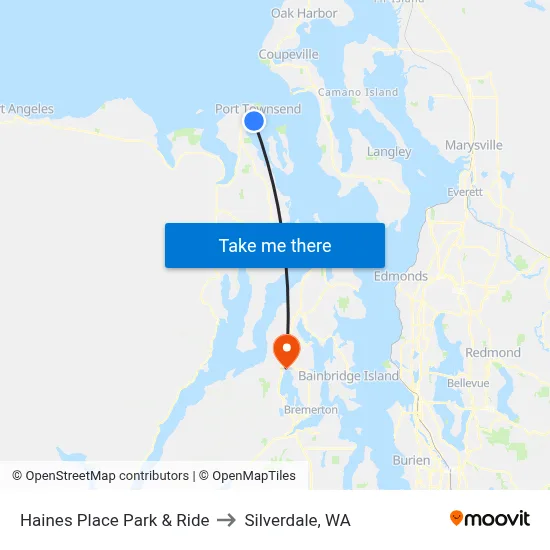 Haines Place Park & Ride to Silverdale, WA map