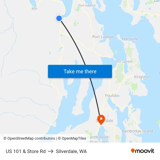 US 101 & Store Rd to Silverdale, WA map