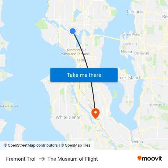 Fremont Troll to The Museum of Flight map