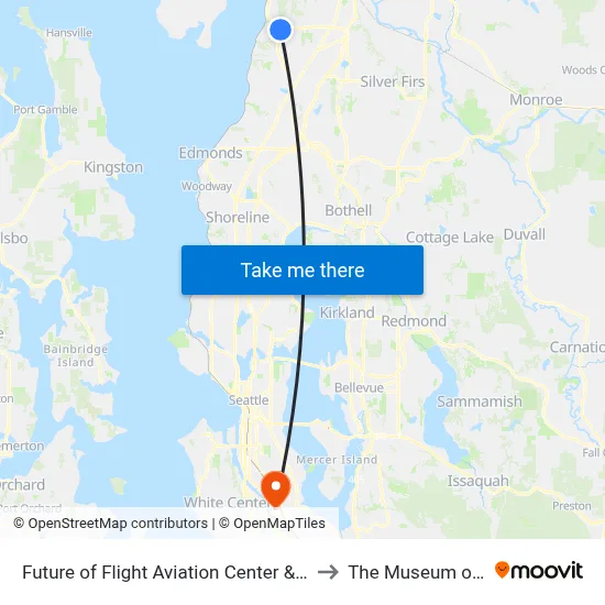 Future of Flight Aviation Center & Boeing Tour to The Museum of Flight map