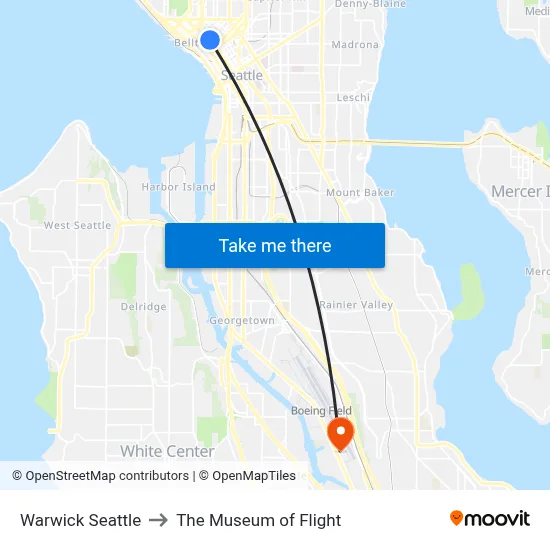 Warwick Seattle to The Museum of Flight map