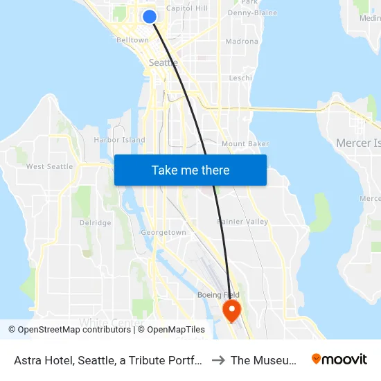Astra Hotel, Seattle, a Tribute Portfolio Hotel by Marriott to The Museum of Flight map