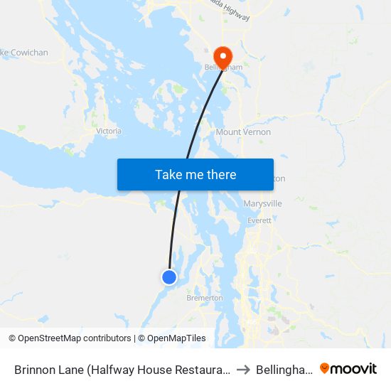 Brinnon Lane (Halfway House Restaurant) to Bellingham map