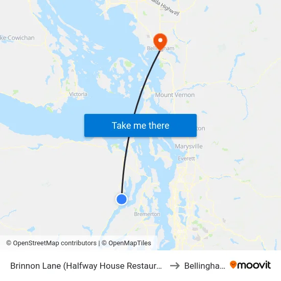 US 101 & Brinnon Ln to Bellingham map