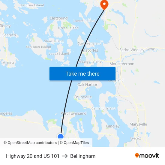 Sr 20 & US 101 Discovery Bay to Bellingham map