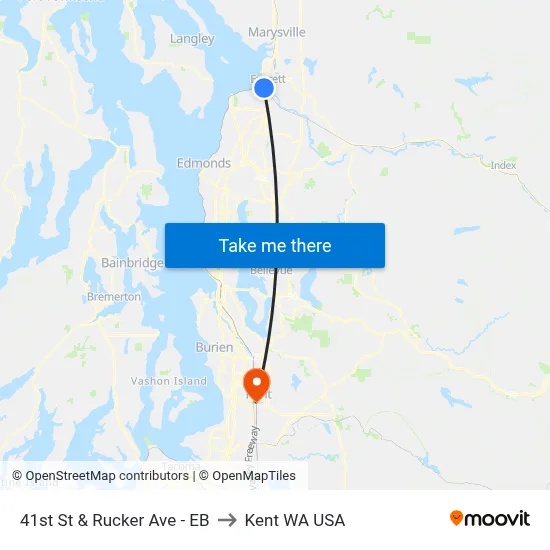 41st St & Rucker Ave - EB to Kent WA USA map