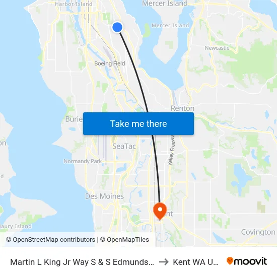 Martin L King Jr Way S & S Edmunds St to Kent WA USA map