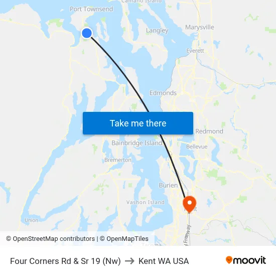 Four Corners Rd & Sr 19 (Nw) to Kent WA USA map