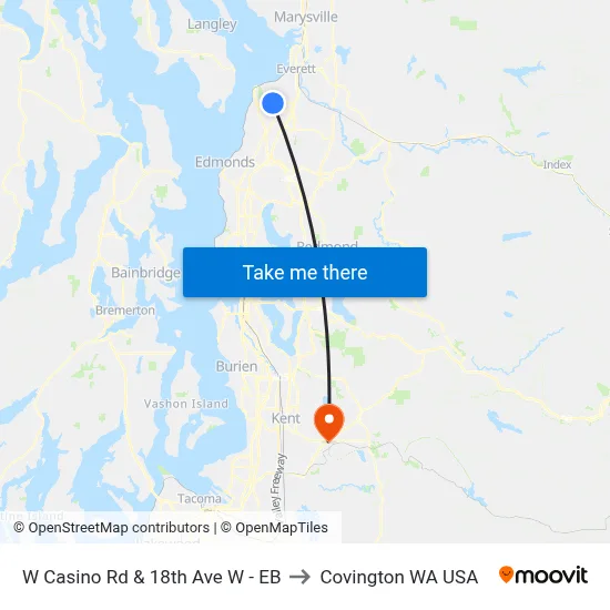 W Casino Rd & 18th Ave W - EB to Covington WA USA map