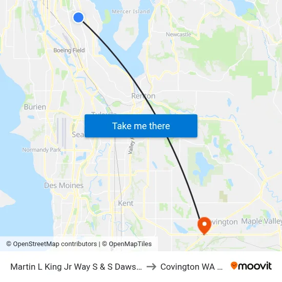 Martin L King Jr Way S & S Dawson St to Covington WA USA map