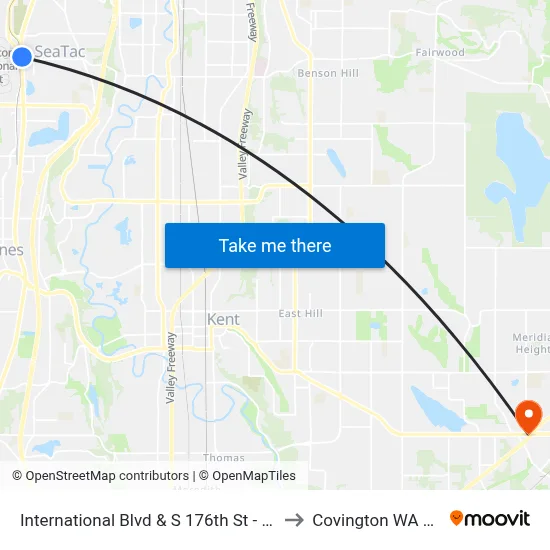 International Blvd & S 176th St - Bay 2 to Covington WA USA map