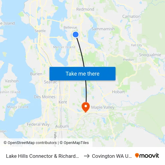 Lake Hills Connector & Richards Rd to Covington WA USA map