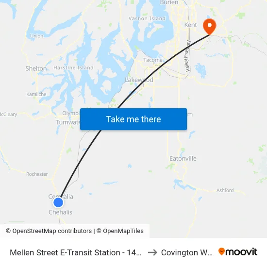 Mellen Street E-Transit Station - 1401 Mellen St. to Covington WA USA map