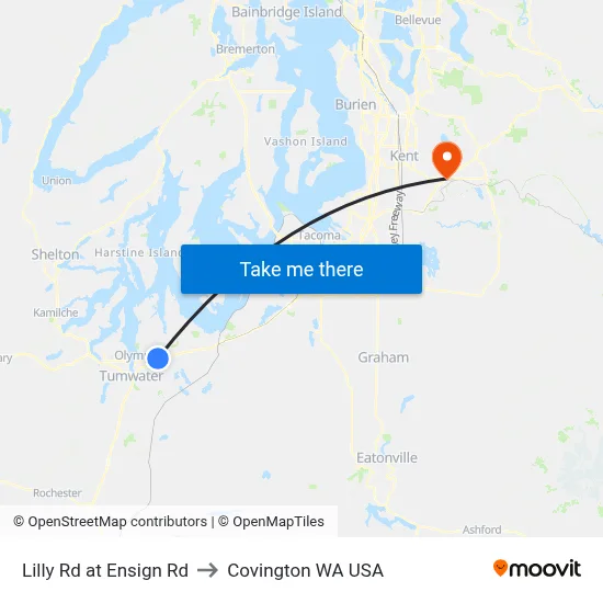Lilly Rd at Ensign Rd to Covington WA USA map