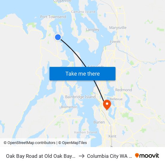 Oak Bay Road at Old Oak Bay Road to Columbia City WA USA map