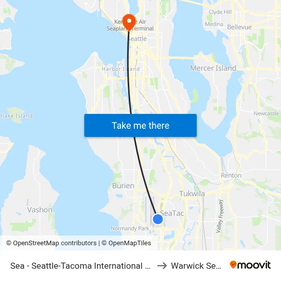 Sea - Seattle-Tacoma International Airport to Warwick Seattle map