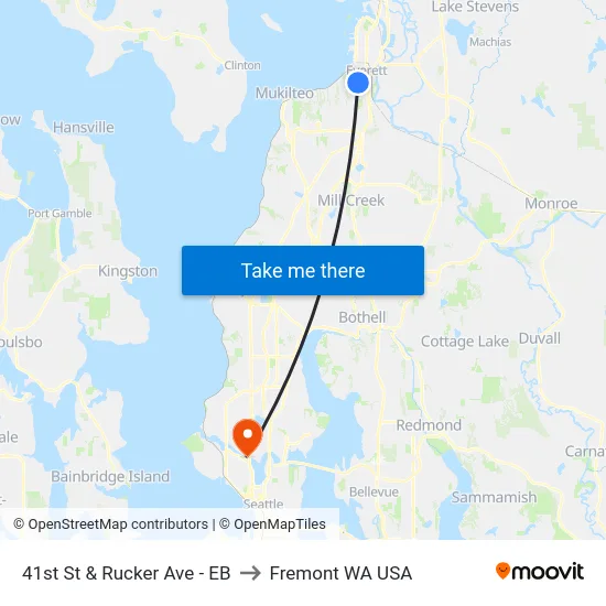 41st St & Rucker Ave - EB to Fremont WA USA map