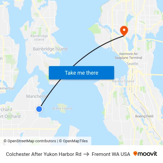 Colchester After Yukon Harbor Rd to Fremont WA USA map