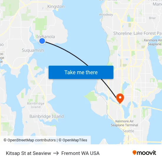 Kitsap St at Seaview Ave to Fremont WA USA map