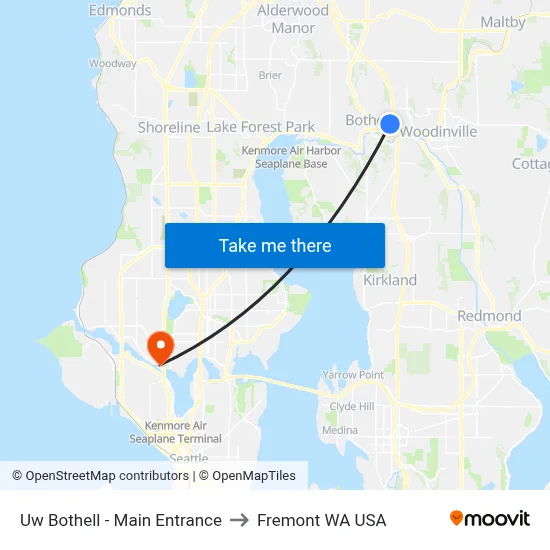 Uw Bothell - Main Entrance to Fremont WA USA map