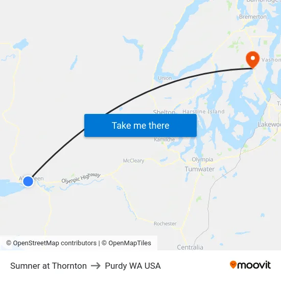 Sumner at Thornton to Purdy WA USA map