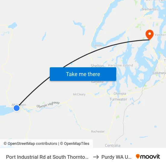 Port Industrial Rd at South Thornton St to Purdy WA USA map