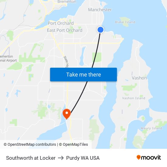 Southworth at Locker to Purdy WA USA map