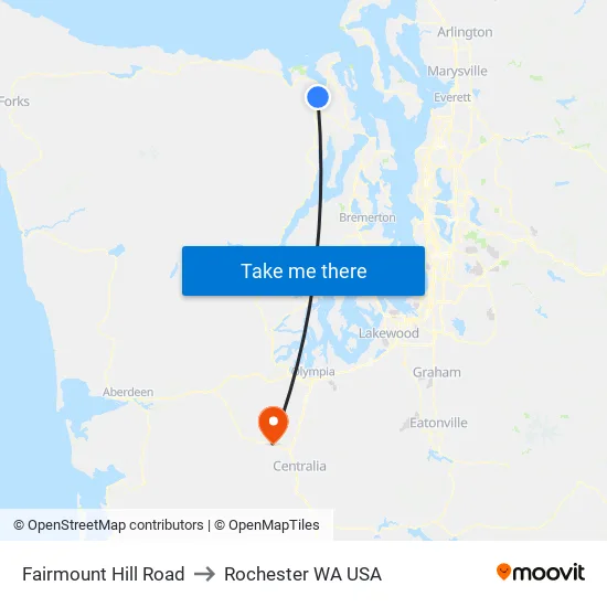 Sr 20 & Fairmount Hill Rd to Rochester WA USA map