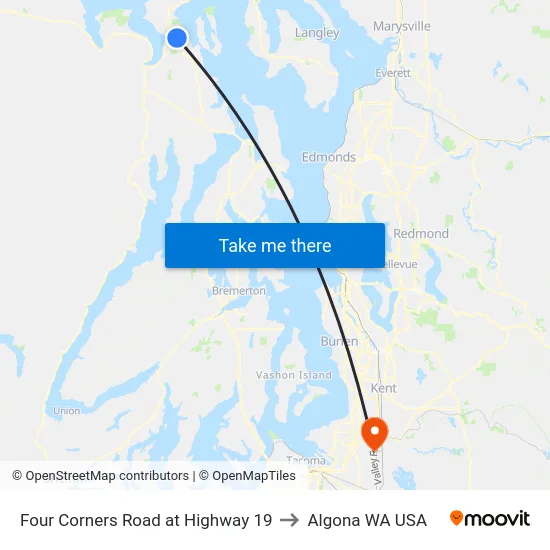 Four Corners Rd & Sr 19 (Nw) to Algona WA USA map