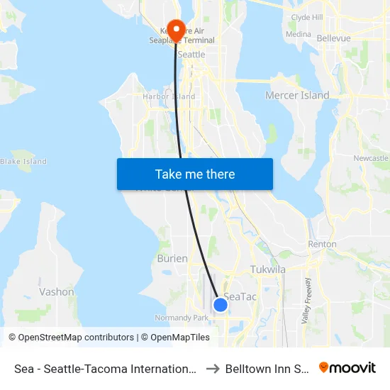 Sea - Seattle-Tacoma International Airport to Belltown Inn Seattle map