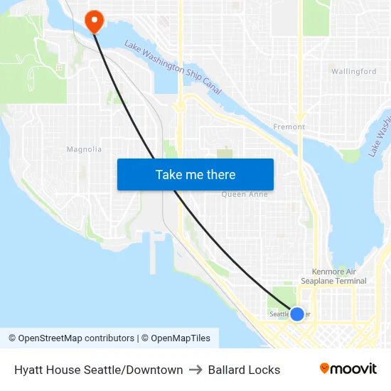 Hyatt House Seattle/Downtown to Ballard Locks map