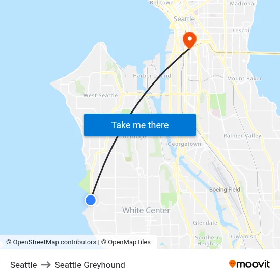 Seattle to Seattle Greyhound map