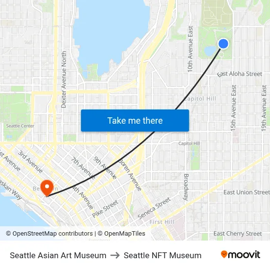 Seattle Asian Art Museum to Seattle NFT Museum map