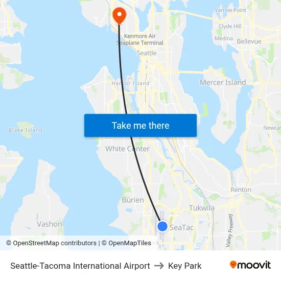 Seattle-Tacoma International Airport to Key Park map